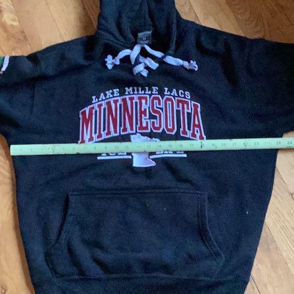 🎣 Lake Mille Lacs HOODIE ICE LIFE MINNESOTA WALLEYE Sweatshirt Jacket Sz M - Picture 5 of 16